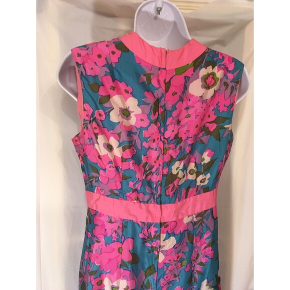 Vintage 1960s MCM Hostess Dress Saks Fifth Avenue Long Maxi Floral Size 11 - Picture 5 of 12